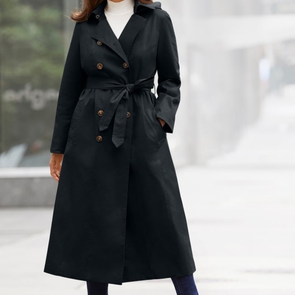 Jessica London Classic Black Trench Coat